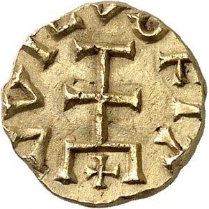 Quentovic, Ela monétaire. Trémissis ND (600-650), Quentovic.