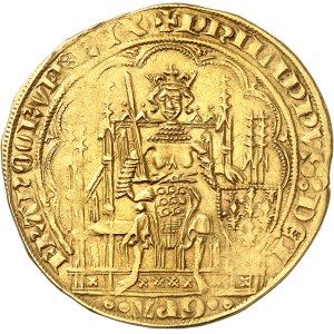Philippe VI (1328-1350). Écu d’or à la chaise, 6e émission ND (1349).