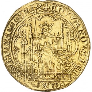 Édouard III (1337-1360). Écu d’or à la chaise, émission inconnue ND (après 1344).