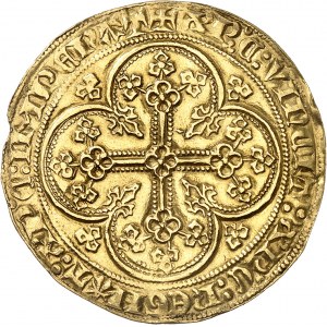 Édouard III (1337-1360). Écu d’or à la chaise, émission inconnue ND (après 1344).