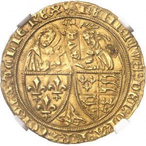 Henri VI d'Angleterre (1422-1453). Salut d’or 2e émission ND (1422), agneau pascal, Amiens.
