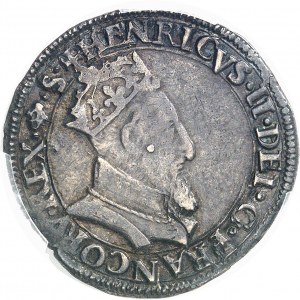 Henri II (1547-1559). Teston au buste couronné 1554, L, Bayonne.