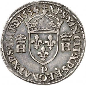 Henri II (1547-1559). Teston au buste couronné 1554, P, Dijon.