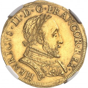 Charles IX (1560-1574). Double Henri d’or 3e type 1561, C, Saint-Lô.