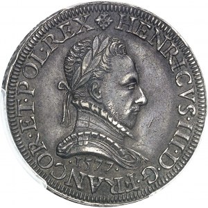 Henri III (1574-1589). Piéfort de poids quadruple du teston 1577, A, Paris.