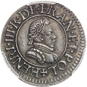 Henri III (1574-1589). Essai en argent du denier tournois 1579, A, Paris.
