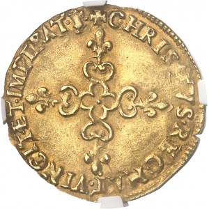 Charles X (1589-1594). Écu d’or au soleil 1er type 1591, S, Troyes.