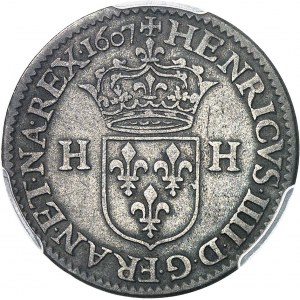 Henri IV (1589-1610). Piéfort de poids double du douzain 1607, A, Paris.