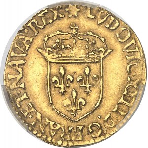 Louis XIII (1610-1643). Écu d’or au soleil, 2e type 1641, C, Saint-Lô.