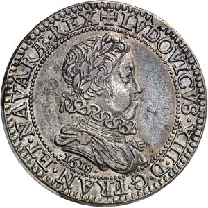 Louis XIII (1610-1643). Piéfort de poids quadruple du 1/4 de franc 1618, A, Paris.