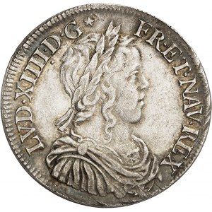 Louis XIV (1643-1715). Demi-écu à la mèche longue 1651/1641, A, Paris.