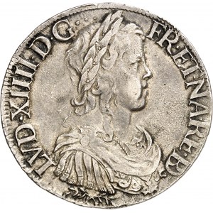 Louis XIV (1643-1715). Écu de Béarn à la mèche longue 1650, Pau.