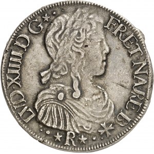 Louis XIV (1643-1715). Écu de Béarn à la mèche longue 1656, M, Morlaàs.