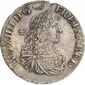 Louis XIV (1643-1715). Écu de Béarn au buste juvénile 1663, Pau.