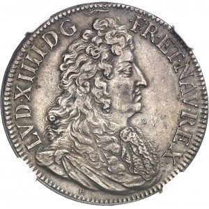 Louis XIV (1643-1715). Écu au jabot ou à la cravate, 2e type au petit R sous le buste 1683, A, Paris.