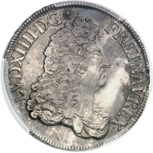 Louis XIV (1643-1715). Écu à la perruque avec buste drapé à l’antique 1687, 9, Rennes.