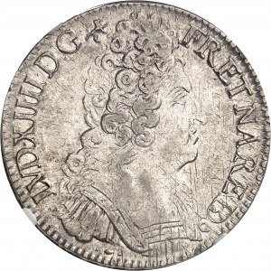 Louis XIV (1643-1715). Écu de Béarn aux trois couronnes 1710, Pau.