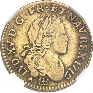 Louis XV (1715-1774). Demi-louis d’or à la croix de chevalier 1719, BB, Strasbourg.
