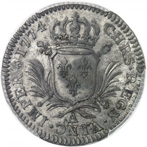 Louis XVI (1774-1792). Essai uniface du revers du Louis d’or aux palmes 1774, A, Paris.