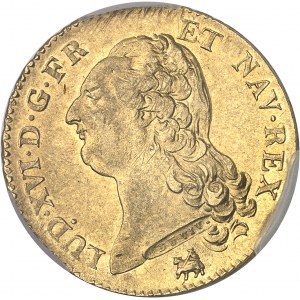 Louis XVI (1774-1792). Double louis d’or à la tête nue 1786, 2e semestre, B, Rouen.