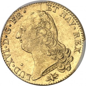 Louis XVI (1774-1792). Double louis d’or à la tête nue 1786, 2e semestre, D, Lyon.