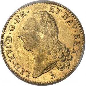 Louis XVI (1774-1792). Double louis d’or à la tête nue 1786, 1er semestre, T, Nantes.