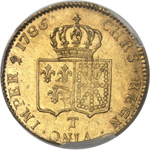 Louis XVI (1774-1792). Double louis d’or à la tête nue 1786, 1er semestre, T, Nantes.