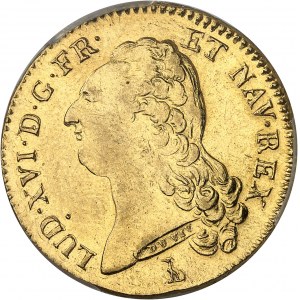 Louis XVI (1774-1792). Double louis d’or à la tête nue 1786, 2e semestre, T, Nantes.