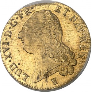 Louis XVI (1774-1792). Double louis d’or à la tête nue 1787, 2e semestre, I, Limoges.