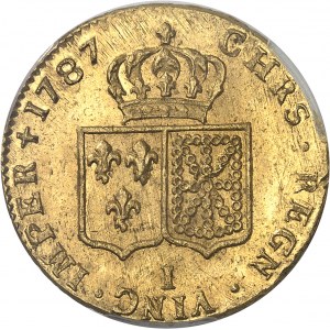 Louis XVI (1774-1792). Double louis d’or à la tête nue 1787, 2e semestre, I, Limoges.