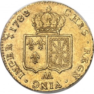 Louis XVI (1774-1792). Double louis d’or à la tête nue 1788, 1er semestre, AA, Metz.