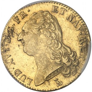Louis XVI (1774-1792). Double louis d’or à la tête nue 1790, 1er semestre, T, Nantes.