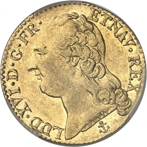 Louis XVI (1774-1792). Louis d’or à la tête nue 1787, 1er semestre, H, La Rochelle.