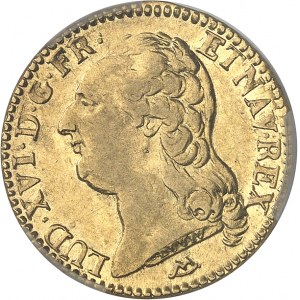 Louis XVI (1774-1792). Louis d’or à la tête nue 1787, 2e semestre, N, Montpellier.