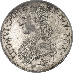 Louis XVI (1774-1792). Écu aux rameaux d’olivier 1783, B, Rouen.
