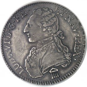 Louis XVI (1774-1792). Écu aux rameaux d’olivier 1784, K, Bordeaux (K inversé).