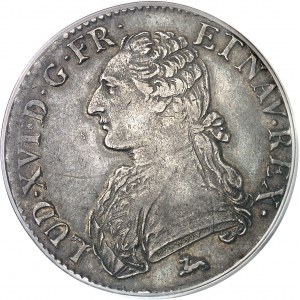 Louis XVI (1774-1792). Écu aux rameaux d’olivier 1788, R, Orléans.