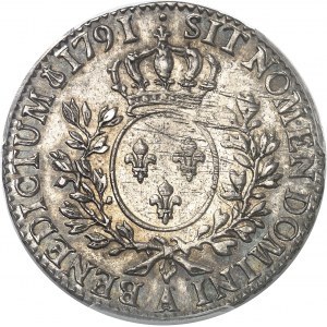 Louis XVI (1774-1792). Demi-écu aux rameaux d’olivier 1791/0, 1er semestre, A, Paris.