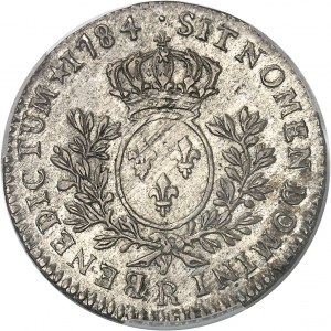 Louis XVI (1774-1792). Cinquième d’écu aux rameaux d’olivier 1784, R, Orléans.