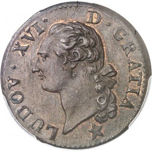 Louis XVI (1774-1792). Sol, variété LVDO[A] 1786, &, Aix-en-Provence.