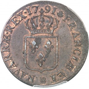 Louis XVI (1774-1792). Sol 1791, 2e semestre, B, Rouen.