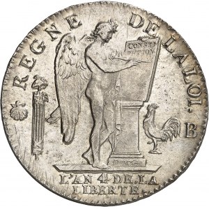 Constitution (1791-1792). Écu de 6 livres FRANÇOIS 1792, 2e semestre, B, Rouen.
