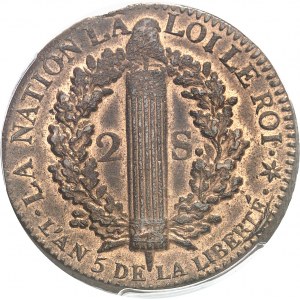 Constitution (1791-1792). 2 sols FRANÇAIS 1793, BB, Strasbourg.