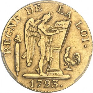 Convention (1792-1795). Louis d’or de 24 livres 1793, A, Paris.