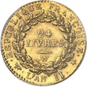 Convention (1792-1795). Louis d’or de 24 livres 1793, W, Lille.