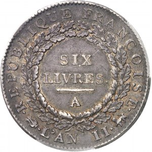 Convention (1792-1795). Écu de 6 livres FRANÇOISE 1793, 1er semestre, A, Paris.