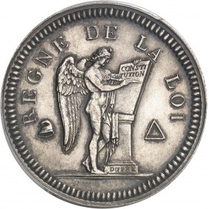 Convention (1792-1795). Essai au module de 2 sols en argent, grand module 1792, Paris.