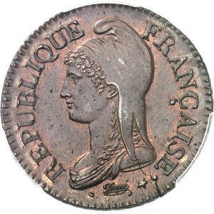 Directoire (1795-1799). Cinq centimes Dupré An 7, BB, Strasbourg.
