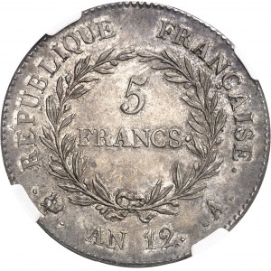 Consulat (1799-1804). 5 francs Bonaparte An 12, A, Paris.