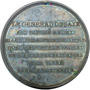 Consulat (1799-1804). Médaille, mort du général Desaix lors de la bataille de Marengo An 8 (1800), Paris.